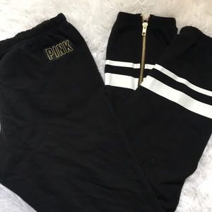 PINK SWEATPANTS WITH ZIPPER